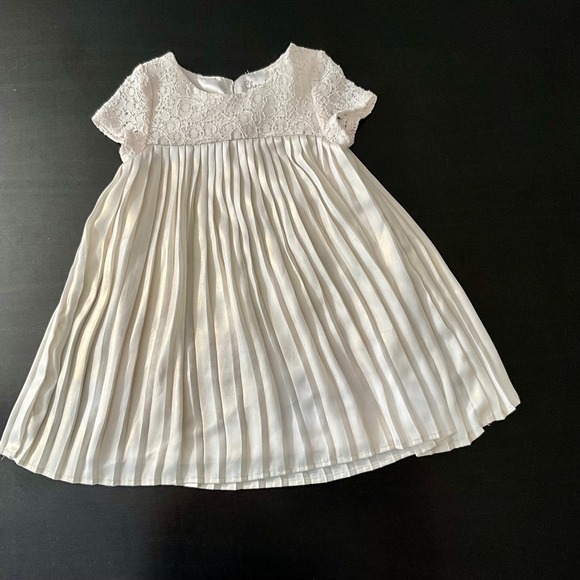 Cherokee Girls Dress 3T Ivory Lace Top Pleated Skirt Party Special Occasion - Picture 1 of 5
